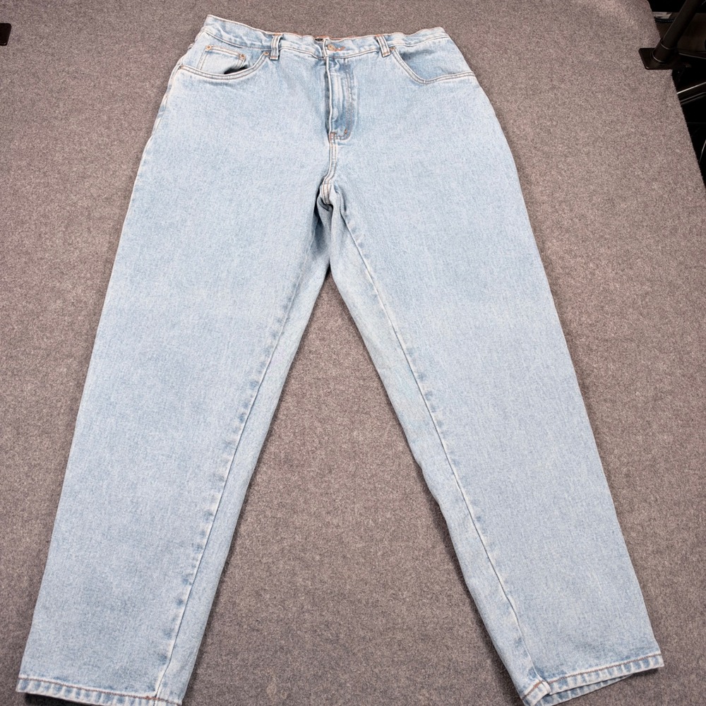 Bill Blass Jeans Easy Fit Light Wash High Rise Tapered Denim Pants Size 18 31x31